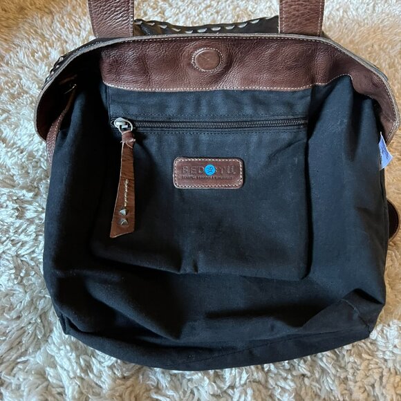 Bed Stu Leather Stevie Tote, Black Teak Rustic **VERY GOOD Preowned Condition** - Picture 13 of 14